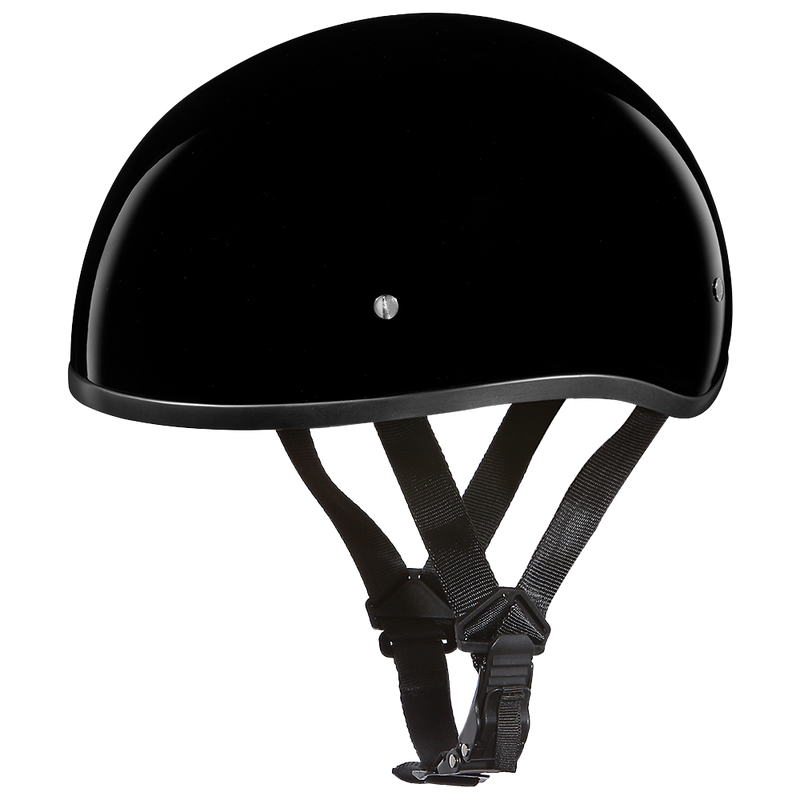 Load image into Gallery viewer, DOT Approved Daytona Skull Cap Half Shell Motorcycle Helmet - Beanie Style for Motorcycles, Cruisers, Scooters, and Mopeds W/O Visor- Hi-Gloss Black