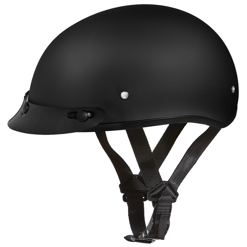 Load image into Gallery viewer, DOT Approved Daytona Skull Cap Half Shell Motorcycle Helmet - Beanie Style for Motorcycles, Cruisers, Scooters, and Mopeds - Dull Black
