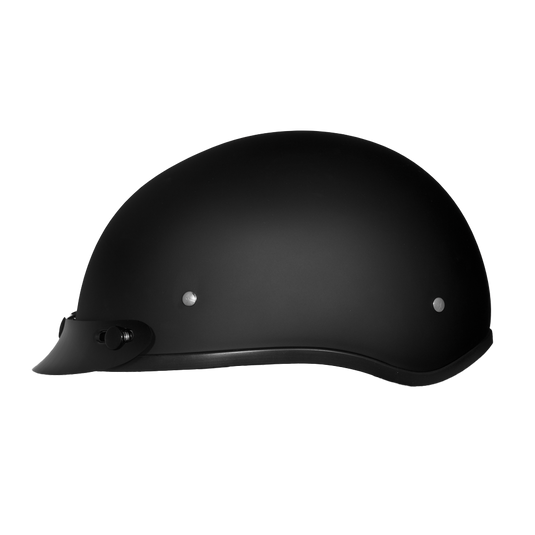 DOT Approved Daytona Skull Cap Half Shell Motorcycle Helmet - Beanie Style for Motorcycles, Cruisers, Scooters, and Mopeds - Dull Black