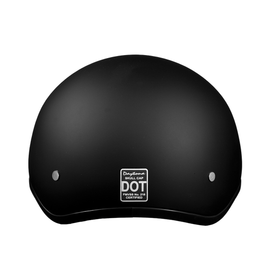 DOT Approved Daytona Skull Cap Half Shell Motorcycle Helmet - Beanie Style for Motorcycles, Cruisers, Scooters, and Mopeds W/O Visor- Dull Black
