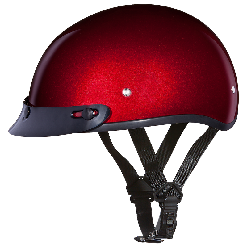 Load image into Gallery viewer, DOT Approved Daytona Skull Cap Half Shell Motorcycle Helmet - Beanie Style for Motorcycles, Cruisers, Scooters, and Mopeds - Black Cherry