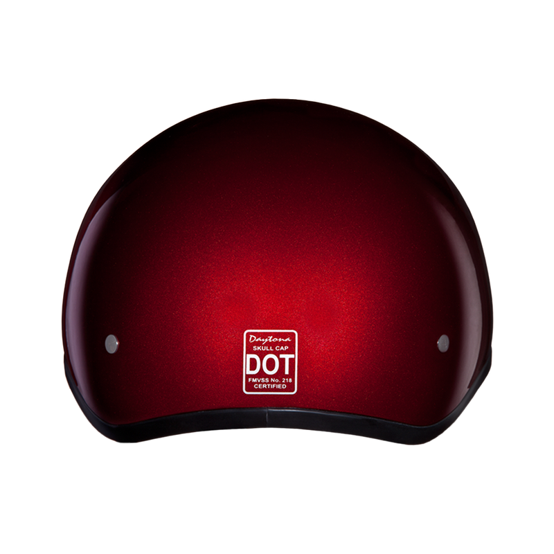 Load image into Gallery viewer, DOT Approved Daytona Skull Cap Half Shell Motorcycle Helmet - Beanie Style for Motorcycles, Cruisers, Scooters, and Mopeds - Black Cherry