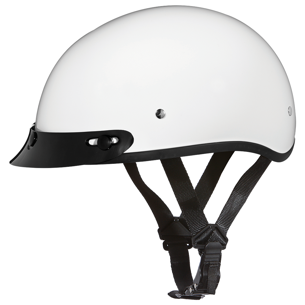 black and white skull motorcycle helmet D.O.T. Daytona Skull Cap- Hi-Gloss White 3XL