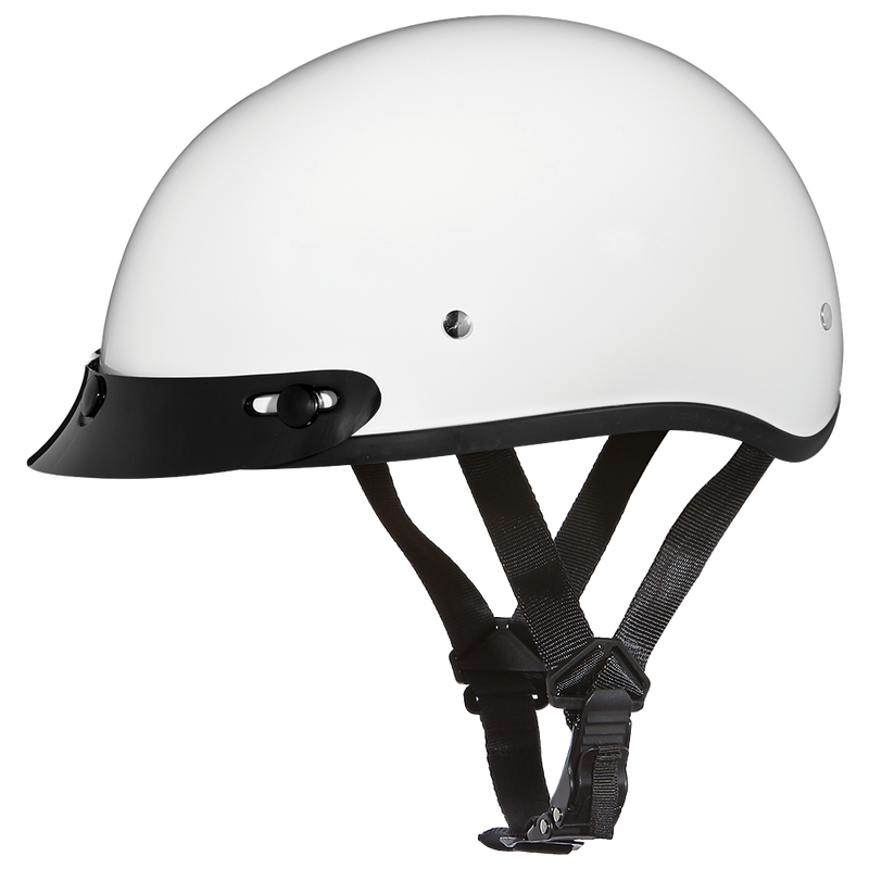 Load image into Gallery viewer, DOT Approved Daytona Skull Cap Half Shell Motorcycle Helmet - Beanie Style for Motorcycles, Cruisers, Scooters, and Mopeds - Hi-Gloss White