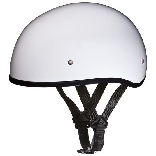 D.O.T. Daytona Skull Cap W/O Visor- Hi-Gloss White