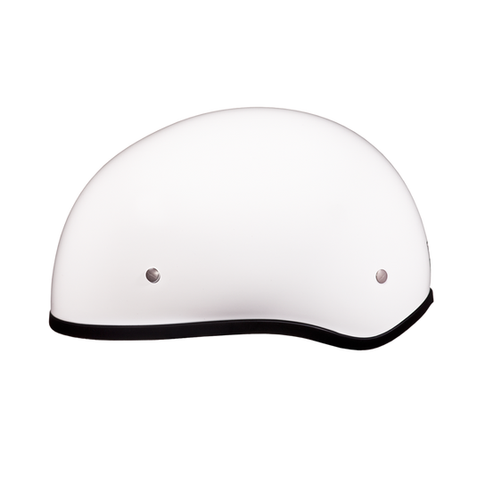 DOT Approved Daytona Skull Cap Half Shell Motorcycle Helmet - Beanie Style for Motorcycles, Cruisers, Scooters, and Mopeds W/O Visor- Hi-Gloss White