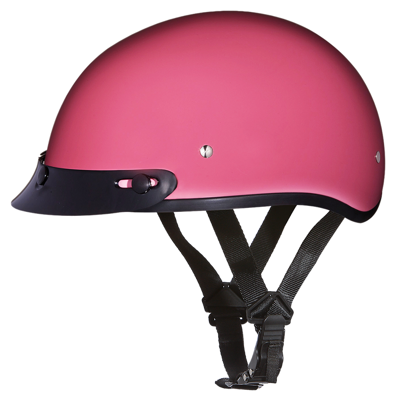 Load image into Gallery viewer, DOT Approved Daytona Skull Cap Half Shell Motorcycle Helmet - Beanie Style for Motorcycles, Cruisers, Scooters, and Mopeds - Hi-Gloss Pink