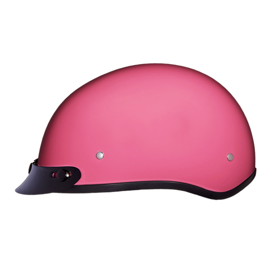 DOT Approved Daytona Skull Cap Half Shell Motorcycle Helmet - Beanie Style for Motorcycles, Cruisers, Scooters, and Mopeds - Hi-Gloss Pink