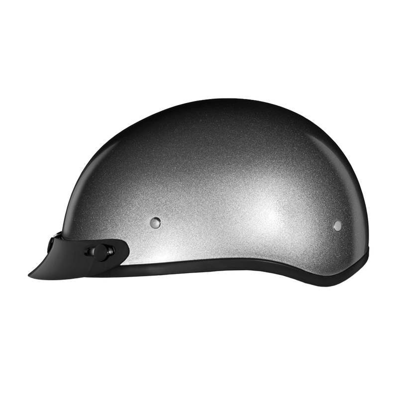 Load image into Gallery viewer, DOT Approved Daytona Skull Cap Half Shell Motorcycle Helmet - Beanie Style for Motorcycles, Cruisers, Scooters, and Mopeds - Silver Metallic