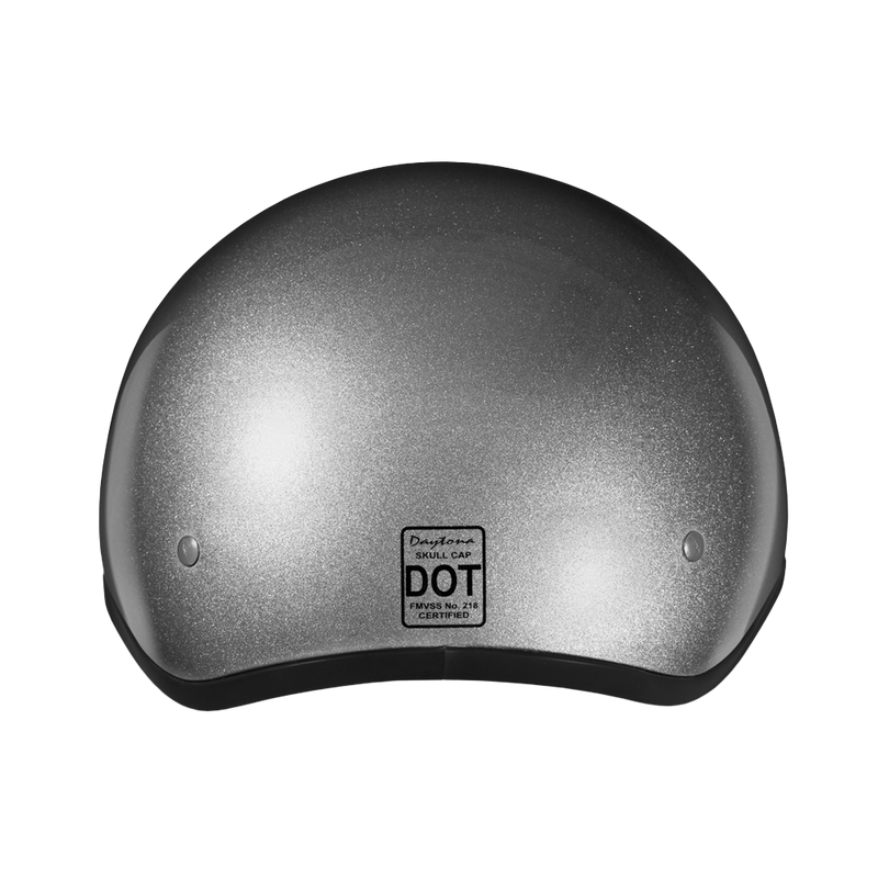 Load image into Gallery viewer, DOT Approved Daytona Skull Cap Half Shell Motorcycle Helmet - Beanie Style for Motorcycles, Cruisers, Scooters, and Mopeds - Silver Metallic