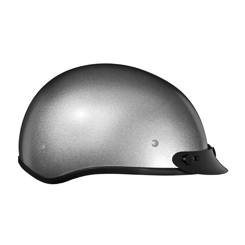 Load image into Gallery viewer, DOT Approved Daytona Skull Cap Half Shell Motorcycle Helmet - Beanie Style for Motorcycles, Cruisers, Scooters, and Mopeds - Silver Metallic