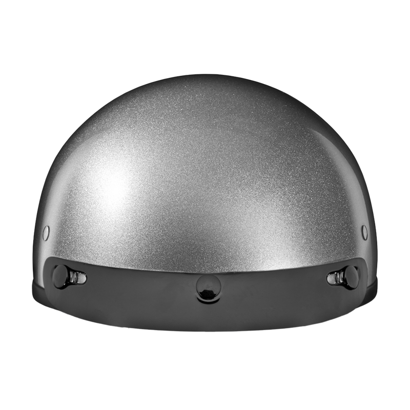 Load image into Gallery viewer, DOT Approved Daytona Skull Cap Half Shell Motorcycle Helmet - Beanie Style for Motorcycles, Cruisers, Scooters, and Mopeds - Silver Metallic