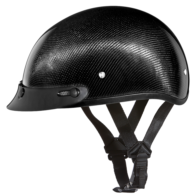 Load image into Gallery viewer, D.O.T. Daytona Skull Cap- Grey Carbon Fiber