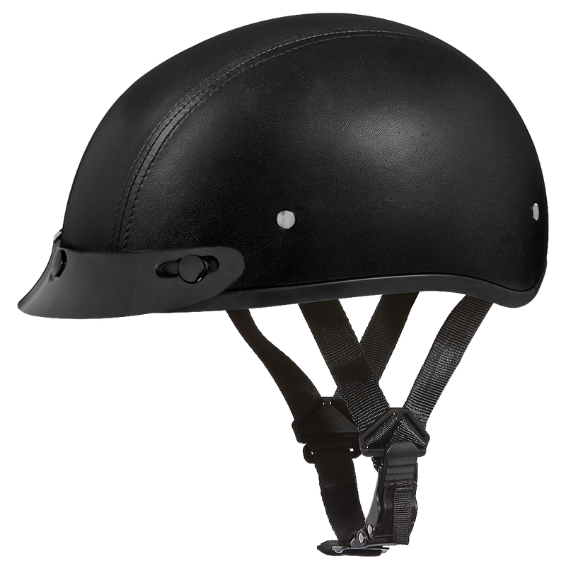 Load image into Gallery viewer, D.O.T. Daytona Skull Cap- Leather Covered