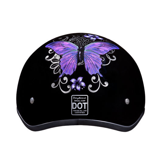 D.O.T. DAYTONA SKULL CAP- W/ BUTTERFLY