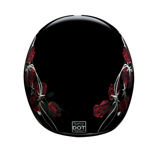 D.O.T. DAYTONA SKULL CAP- W/ BARBED ROSES