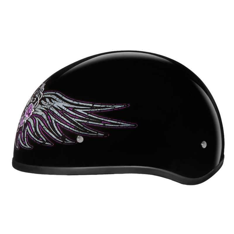 Load image into Gallery viewer, DOT Approved Daytona Motorcycle Half Face Helmet - Skull Cap Graphics for Women, Scooters, ATVs, UTVs &amp; Choppers - W/ Barbed Wire Heart
