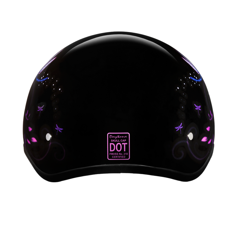 Load image into Gallery viewer, D.O.T. Daytona Skull Cap- W/ Dragonfly
