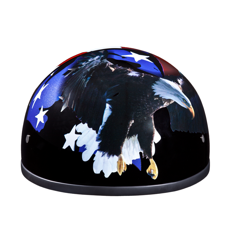 Load image into Gallery viewer, DOT Approved Daytona Motorcycle Half Face Helmet - Skull Cap Graphics for Men &amp; Women, Scooters, ATVs, UTVs &amp; Choppers - W/ Freedom
