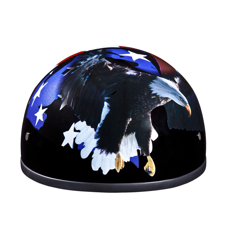 Load image into Gallery viewer, DOT Approved Daytona Motorcycle Half Face Helmet - Skull Cap Graphics for Men, Scooters, ATVs, UTVs &amp; Choppers - W/ Freedom
