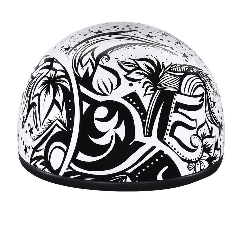 Load image into Gallery viewer, DOT Approved Daytona Motorcycle Half Face Helmet - Skull Cap Graphics for Men & Women, Scooters, ATVs, UTVs & Choppers - W/ Lovesee