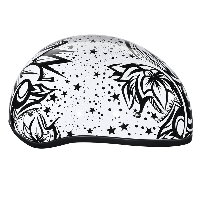 Load image into Gallery viewer, DOT Approved Daytona Motorcycle Half Face Helmet - Skull Cap Graphics for Women, Scooters, ATVs, UTVs &amp; Choppers - W/ Lovesee
