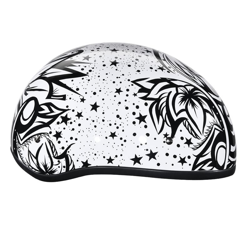 Load image into Gallery viewer, DOT Approved Daytona Motorcycle Half Face Helmet - Skull Cap Graphics for Men & Women, Scooters, ATVs, UTVs & Choppers - W/ Lovesee