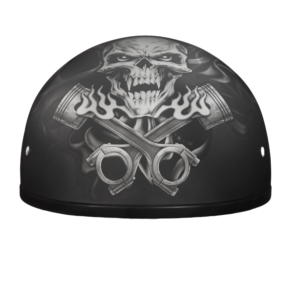 daytona helmets half skull cap motorcycle helmet Daytona Skull Cap Pistons Skull Half Helmet, S