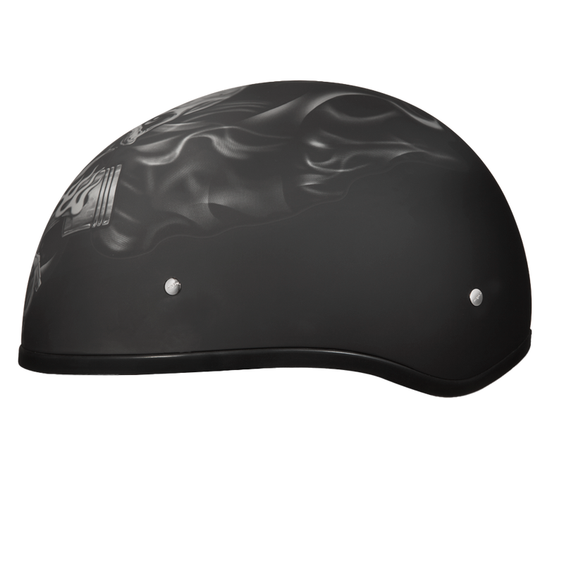 Load image into Gallery viewer, DOT Approved Daytona Motorcycle Half Face Helmet - Skull Cap Graphics for Men, Scooters, ATVs, UTVs &amp; Choppers - W/  Pistons Skull
