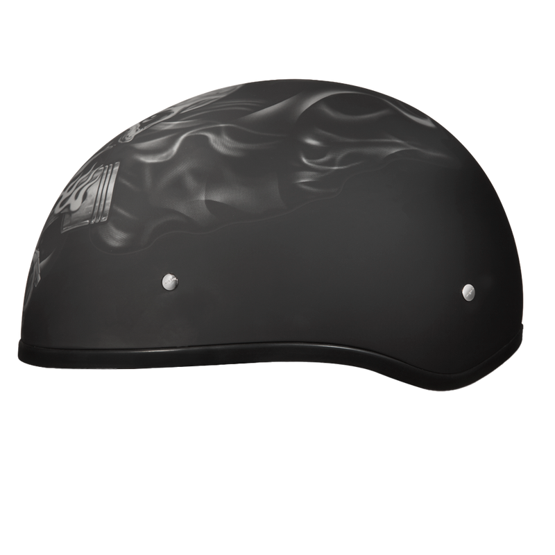 Load image into Gallery viewer, DOT Approved Daytona Motorcycle Half Face Helmet - Skull Cap Graphics for Men & Women, Scooters, ATVs, UTVs & Choppers - W/ Pistons Skull
