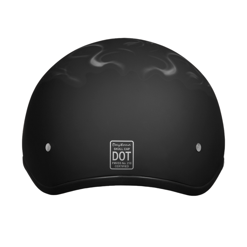 Load image into Gallery viewer, DOT Approved Daytona Motorcycle Half Face Helmet - Skull Cap Graphics for Men & Women, Scooters, ATVs, UTVs & Choppers - W/ Pistons Skull
