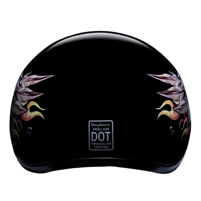 Load image into Gallery viewer, DOT Approved Daytona Motorcycle Half Face Helmet - Skull Cap Graphics for Men &amp; Women, Scooters, ATVs, UTVs &amp; Choppers - W/ Skull Wings
