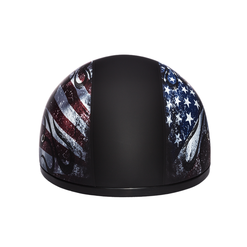 Load image into Gallery viewer, DOT Approved Daytona Motorcycle Half Face Helmet - Skull Cap Graphics for Men & Women, Scooters, ATVs, UTVs & Choppers - W/ USA