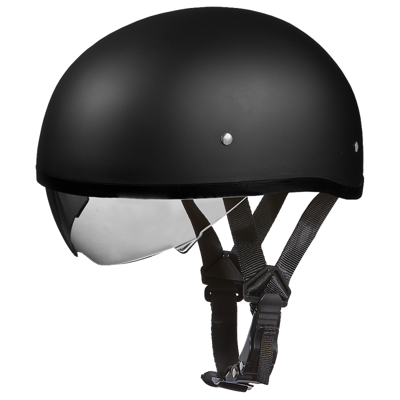 Load image into Gallery viewer, D.O.T. Daytona Skull Cap W/ Inner Shield- Dull Black