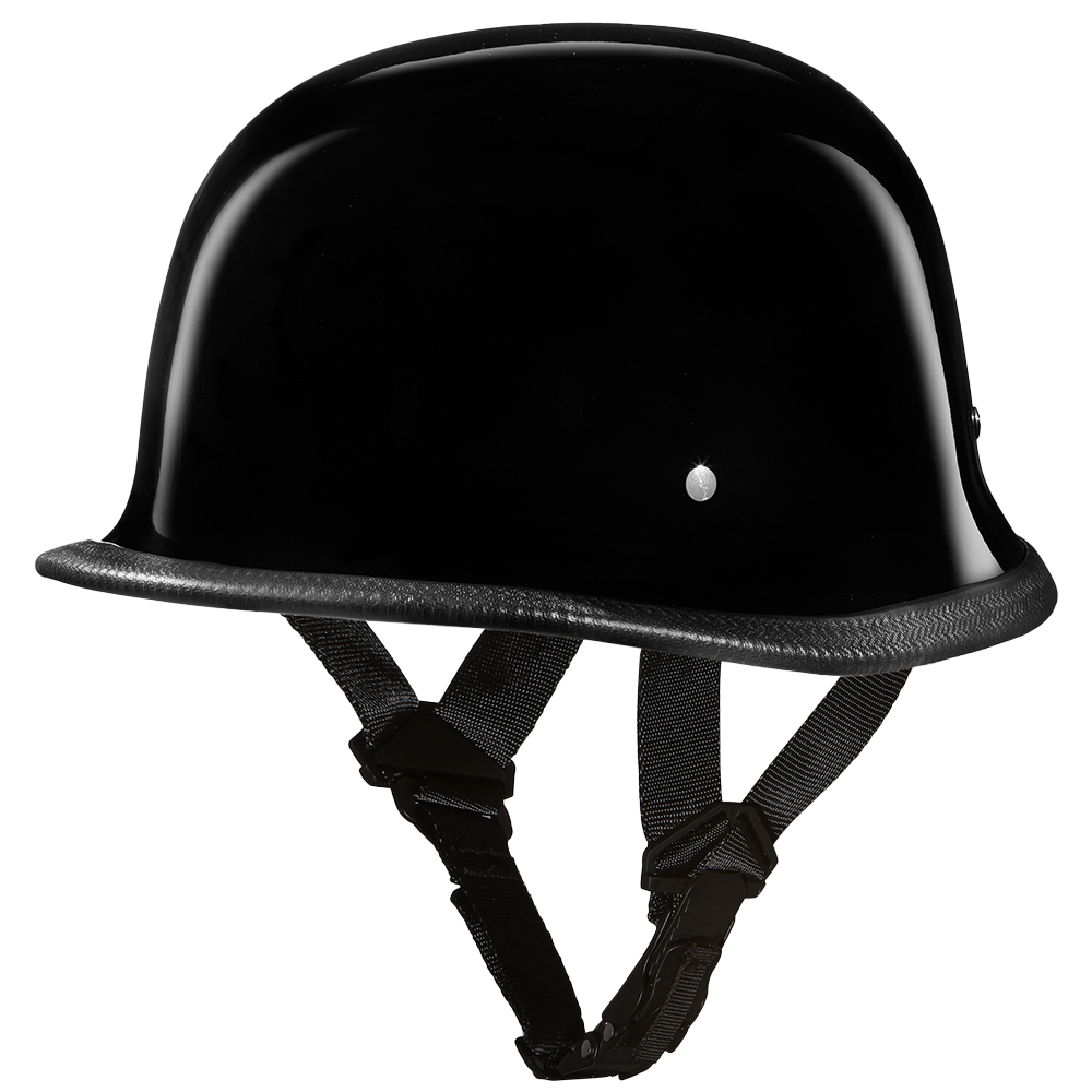 Half Shell Motorcycle Helmet German Style Gloss Black