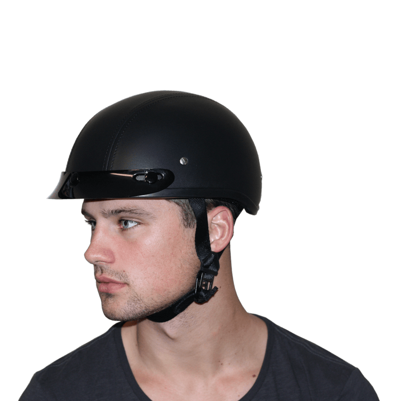Load image into Gallery viewer, D.O.T. Daytona Skull Cap- Leather Covered