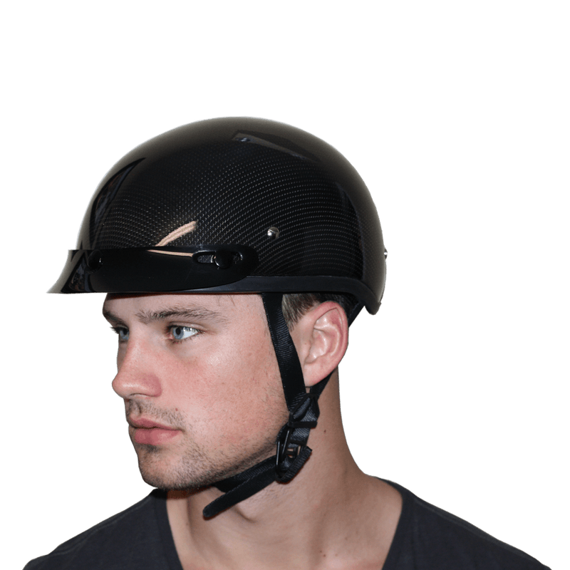 Load image into Gallery viewer, D.O.T. Daytona Skull Cap- Grey Carbon Fiber