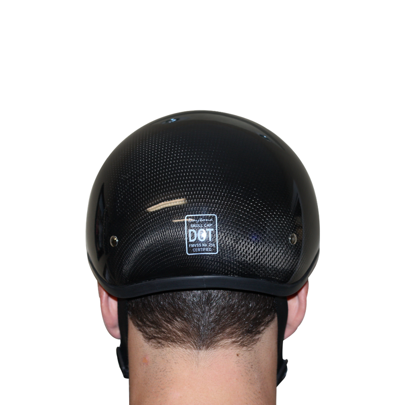 Load image into Gallery viewer, D.O.T. Daytona Skull Cap- Grey Carbon Fiber