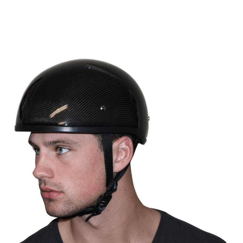 Load image into Gallery viewer, D.O.T. Daytona Skull Cap W/O Visor- Grey Carbon Fiber