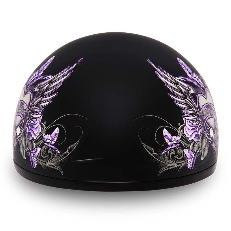 Load image into Gallery viewer, DOT Approved Daytona Motorcycle Half Face Helmet - Skull Cap Graphics for Men & Women, Scooters, ATVs, UTVs & Choppers - W/ Wild At Heart