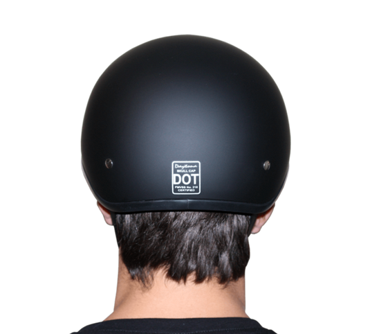 DOT Approved Daytona Motorcycle Half Face Helmet - Skull Cap Graphics for Men, Scooters, ATVs, UTVs & Choppers - W/ Live Fast