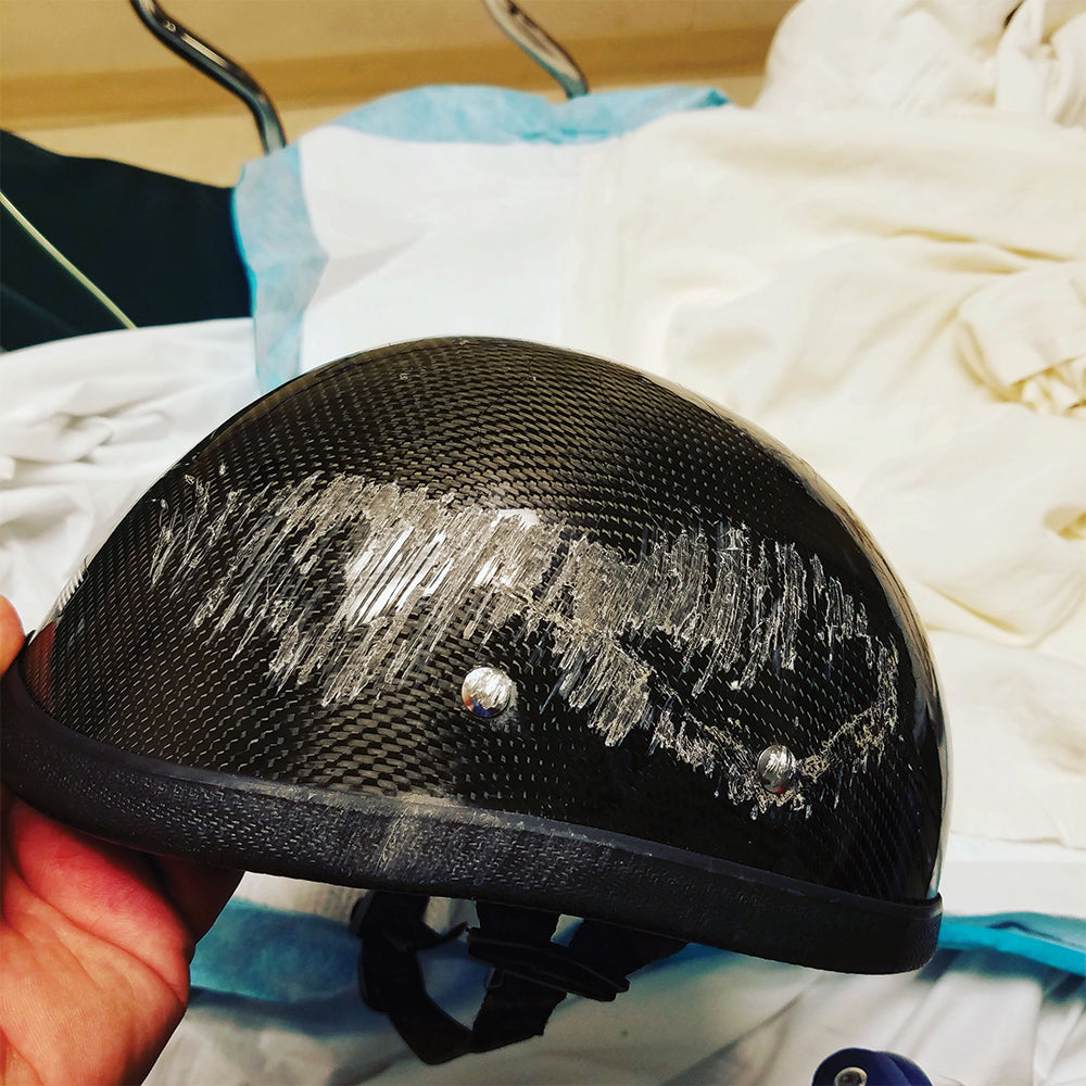 Carbon Fiber vs Asphalt Car Crash Teddy Daytona Helmets