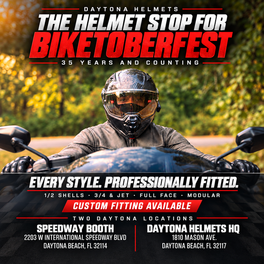 Daytona Helmets Biketoberfest 2026 — Speedway booth and HQ