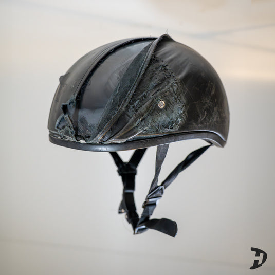 D.O.T. Leather Covered 1/2 Shell Motorcycle Helmet