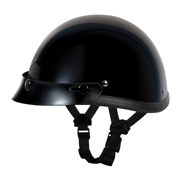 dony custom motorcycle helmets Novelty Smokey W/ Snaps- Hi-Gloss Black – Daytona Helmets