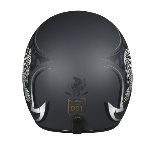 DOT Approved Daytona Cruiser Open Face Motorcycle Helmet - Men, Women & Youth - With Visor & Graphics - W/ Wild Soul