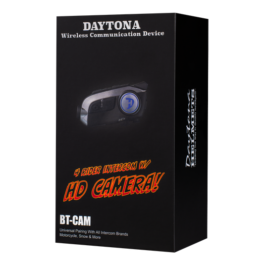 Daytona Helmets Motorcycle Bluetooth Headset - Motorcycle Communication System For All Types of Helmets - Cam