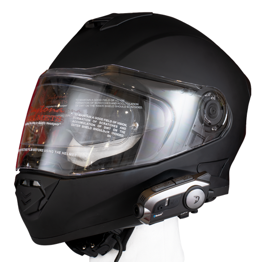 Daytona Helmets Motorcycle Bluetooth Headset - Motorcycle Communication System For All Types of Helmets - Cam