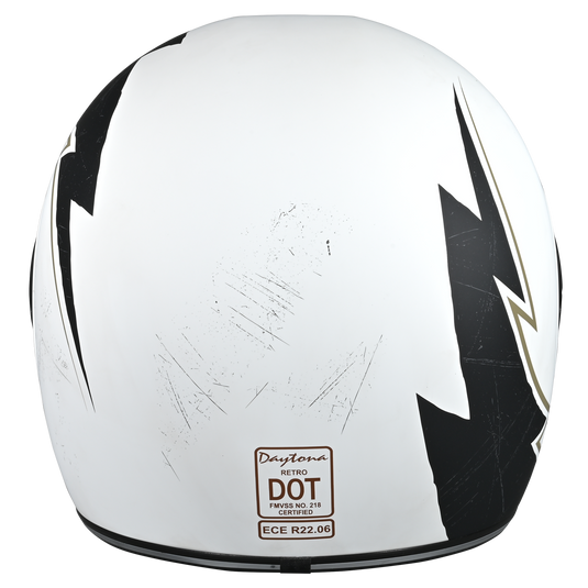 DOT Daytona Retro Full Face Motorcycle Helmet: Vintage Style for Men, Women, & Youth - W/ Blitz
