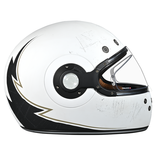 DOT Daytona Retro Full Face Motorcycle Helmet: Vintage Style for Men, Women, & Youth - W/ Blitz